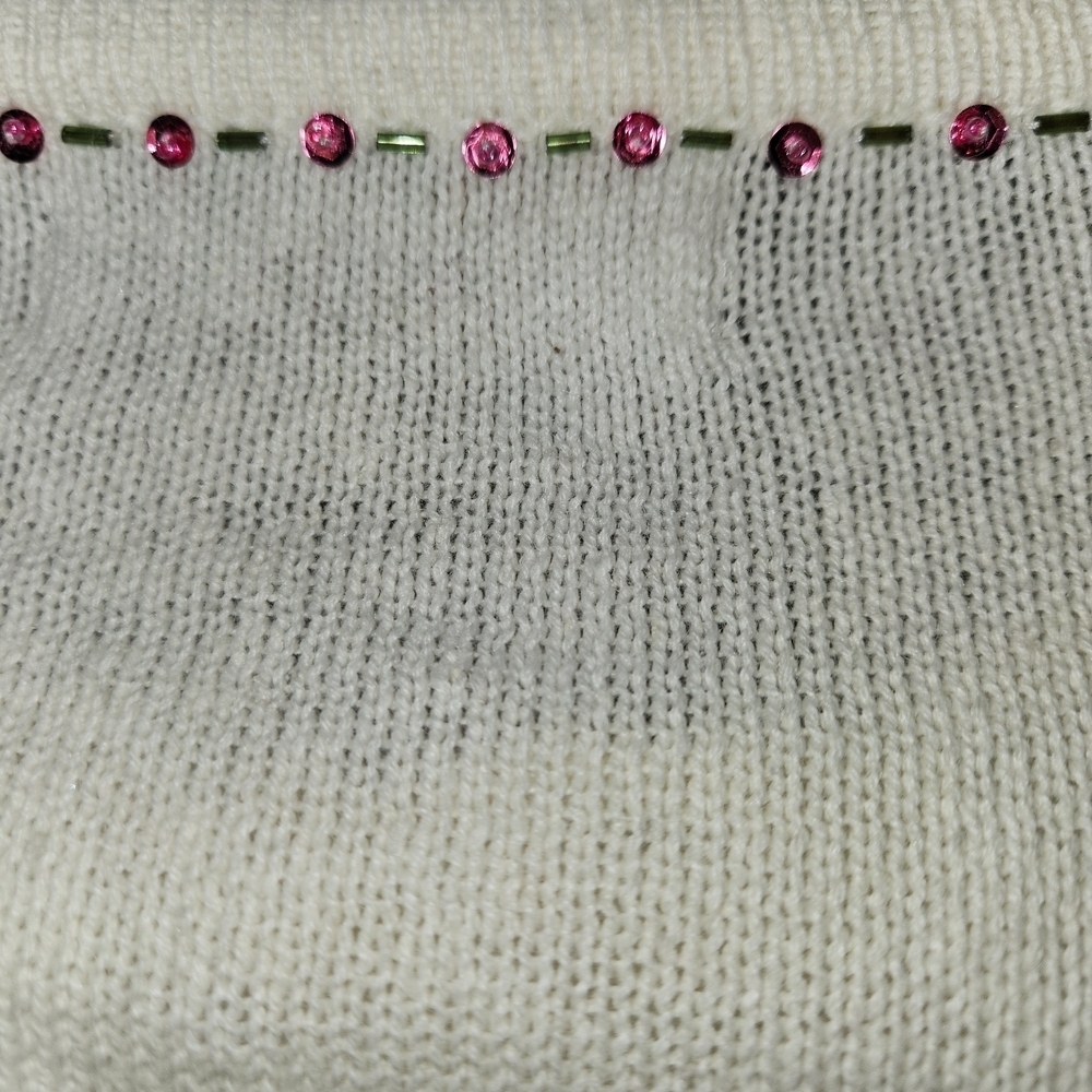 Vintage Tiara International Beaded Holiday Christmas Cardigan Sweater Size S - Picture 11 of 16